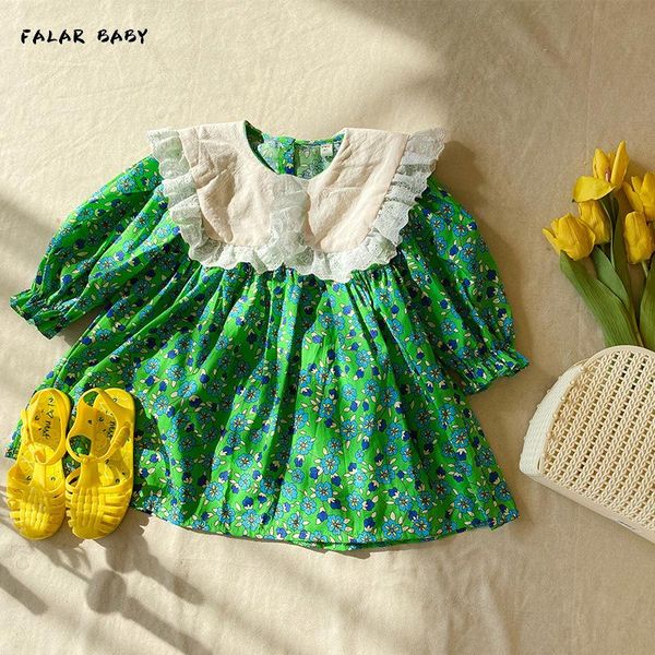 spring sweet floral little princess dress for kids clothing korean style baby girls lace lapel collar long sleeve children girl's dress, Red;yellow
spring sweet floral little princess dress for kids clothing korean style baby girls lace lapel collar long sleeve children girl's dress, Red;yellow