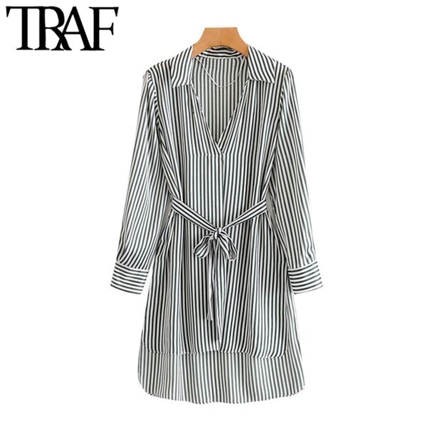 women fashion with belt striped asymmetric blouse vintage lapel collar long sleeve female shirts chic 210507, White
women fashion with belt striped asymmetric blouse vintage lapel collar long sleeve female shirts chic 210507, White