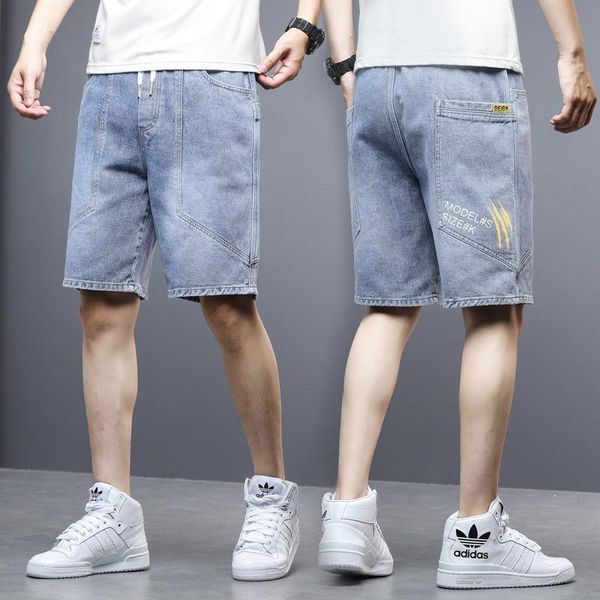 men's jeans 2021 summer korean loose straight student trend thin large size tooling denim shorts, Blue
men's jeans 2021 summer korean loose straight student trend thin large size tooling denim shorts, Blue