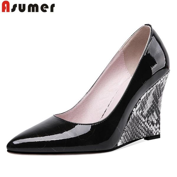 dress shoes asumer 2021 pumps women pointed toe shallow high heels genuine leather wedges prom, Black
dress shoes asumer 2021 pumps women pointed toe shallow high heels genuine leather wedges prom, Black