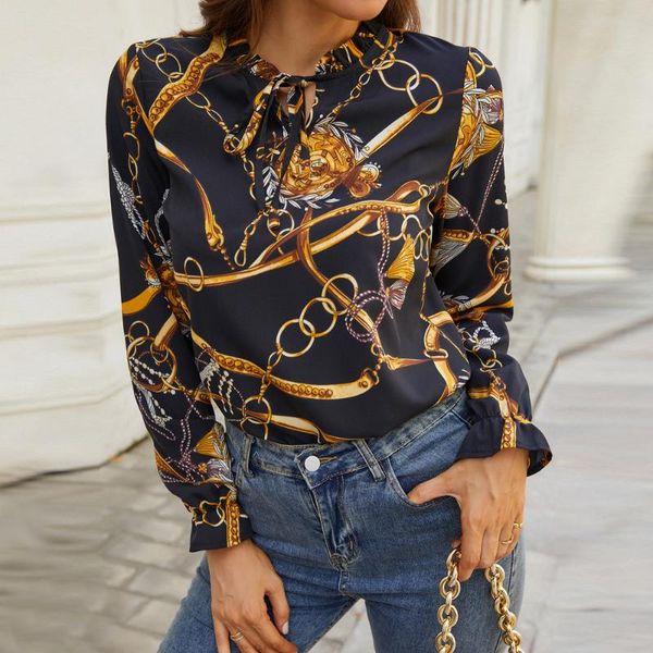 women's blouses & shirts autumn women chain printing lace shirt casual all-match 2021, White
women's blouses & shirts autumn women chain printing lace shirt casual all-match 2021, White