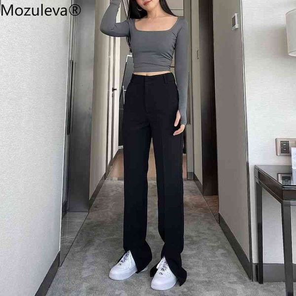 spring skinny loose long split suit pants bottoms women elegant black trousers high waist office lady pentalon flare 210427, Black;white
spring skinny loose long split suit pants bottoms women elegant black trousers high waist office lady pentalon flare 210427, Black;white