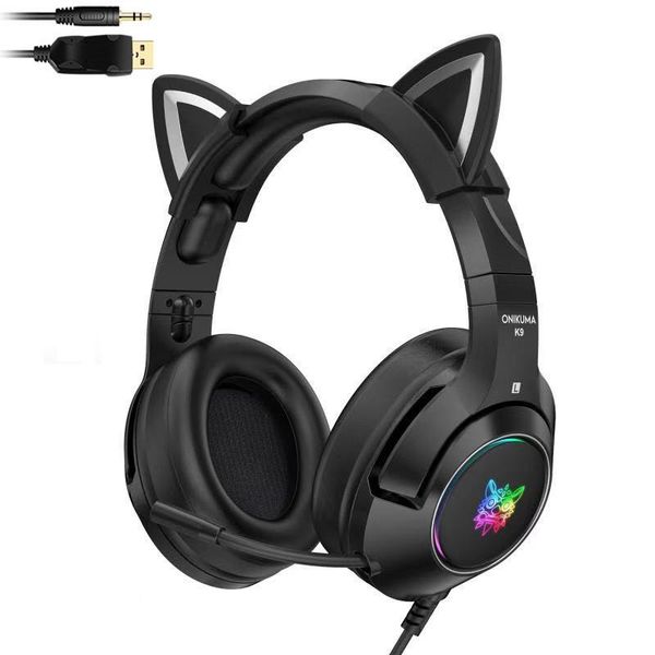 black cat ear k9 usb wired gaming headphones with microphone full drive and powerful bass over comfortable earphones &
black cat ear k9 usb wired gaming headphones with microphone full drive and powerful bass over comfortable earphones &