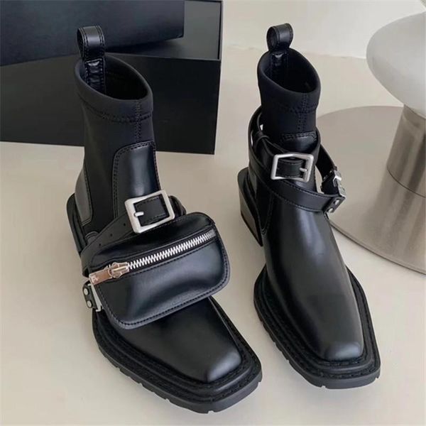boots 2021 square toe women ankle straps pocket stretch sock female chunky heel short booties autumn botas mujer, Black
boots 2021 square toe women ankle straps pocket stretch sock female chunky heel short booties autumn botas mujer, Black