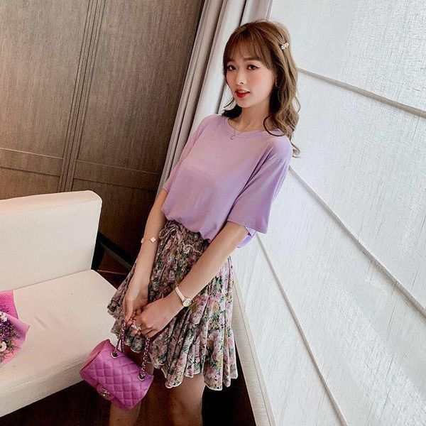 skirts single / suit 2021 summer korean solid short sleeve t-shirt + floral skirt small two-piece set, Black
skirts single / suit 2021 summer korean solid short sleeve t-shirt + floral skirt small two-piece set, Black