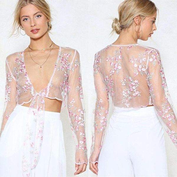 women's blouses & shirts women summer charming lace crochet cover up casual swimwear long sleeve beachwear ladies girls clothes, White
women's blouses & shirts women summer charming lace crochet cover up casual swimwear long sleeve beachwear ladies girls clothes, White