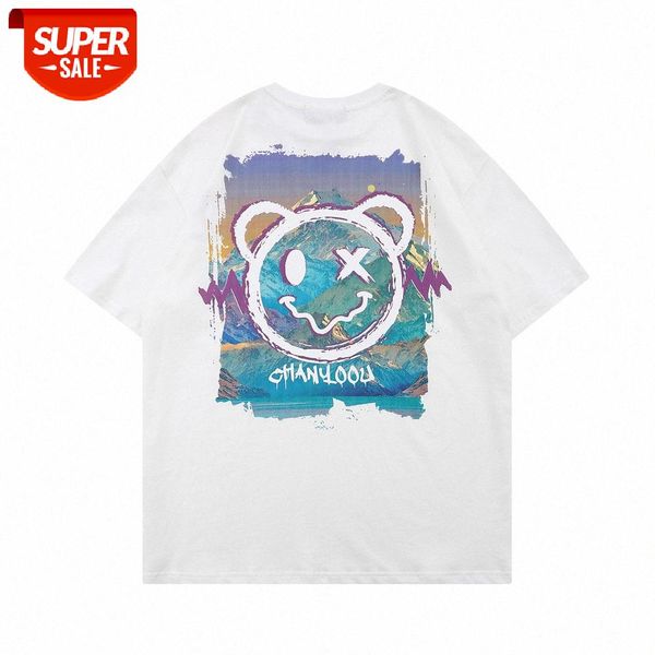 bear graffiti print short-sleeved t-shirt men's bf harajuku style loose round neck five-point sleeve half #gm3v, White;black
bear graffiti print short-sleeved t-shirt men's bf harajuku style loose round neck five-point sleeve half #gm3v, White;black