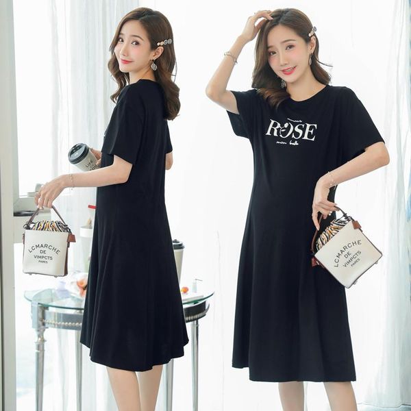74409# maternity clothes summer cotton short sleeves loose letter printing dress pregnant women mom dresses, White
74409# maternity clothes summer cotton short sleeves loose letter printing dress pregnant women mom dresses, White