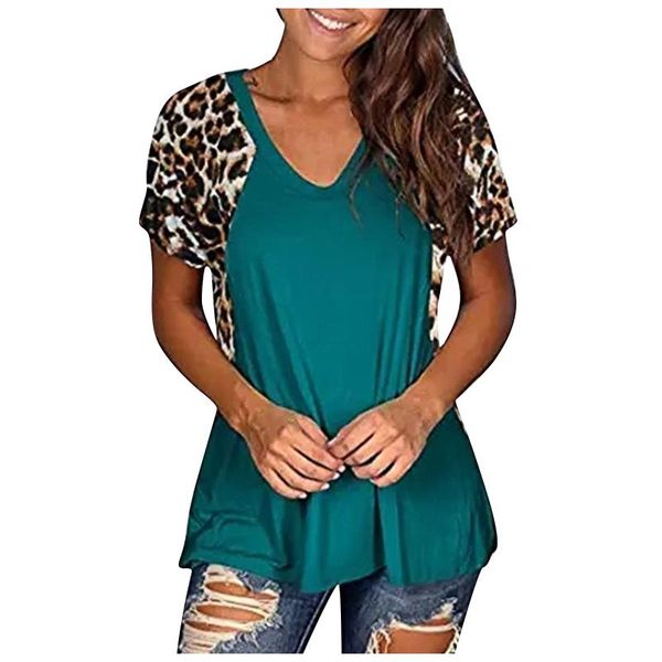 women's blouses & shirts streetwear women patchwork fashion leopard blouse loose clothing summer 2021, White
women's blouses & shirts streetwear women patchwork fashion leopard blouse loose clothing summer 2021, White