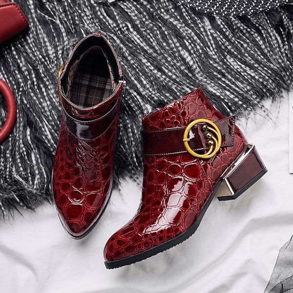 boots women autumn winter fashion patent-leather zip pointed toe ankle boot black blue red high-heeled shoes
boots women autumn winter fashion patent-leather zip pointed toe ankle boot black blue red high-heeled shoes