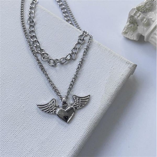chains fflacell2021 summer hip hop punk angel wing pendant necklace silver color layered chain fashion party jewelry for women
chains fflacell2021 summer hip hop punk angel wing pendant necklace silver color layered chain fashion party jewelry for women