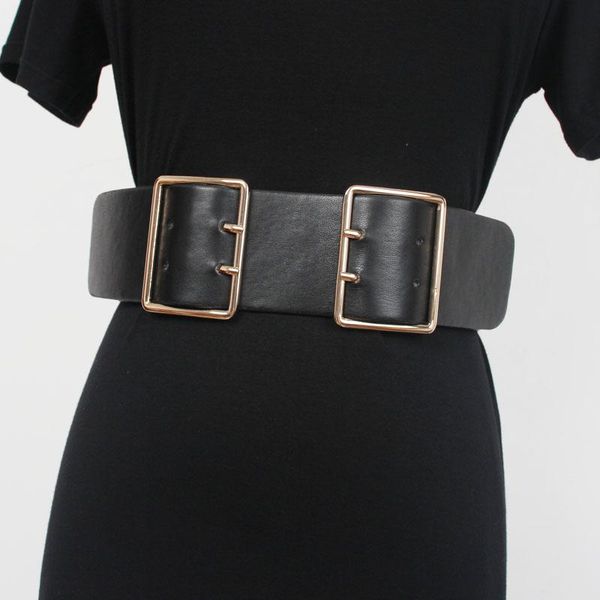 belts 2021 double buckles waist belt 6cm pu elastic cinch waistband for women european female wide faux leather ceinture strap caestus, Black;brown
belts 2021 double buckles waist belt 6cm pu elastic cinch waistband for women european female wide faux leather ceinture strap caestus, Black;brown