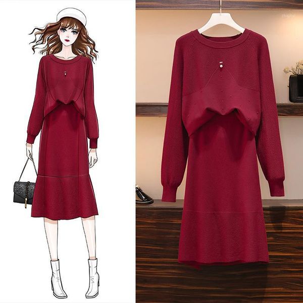 two piece dress sets women autumn knitting two-piece lady sweater suits winter o-neck and elegant knit skirt plus size green wine red, White
two piece dress sets women autumn knitting two-piece lady sweater suits winter o-neck and elegant knit skirt plus size green wine red, White