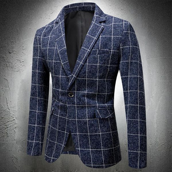men's suits & blazers for men fashion casual plaid blazer gentlmen coat business cotton lightweight suit jacket slim fit outwear 2021, White;black
men's suits & blazers for men fashion casual plaid blazer gentlmen coat business cotton lightweight suit jacket slim fit outwear 2021, White;black