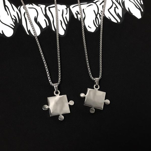 pendant necklaces simple ins couple titanium steel non-fading necklace splicing hip-hop street men and women tide jewelry, Silver
pendant necklaces simple ins couple titanium steel non-fading necklace splicing hip-hop street men and women tide jewelry, Silver