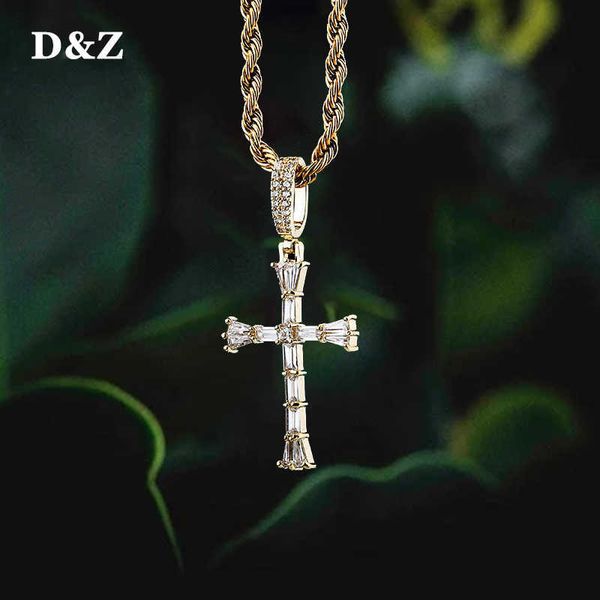 d&z iced zircon baguette stones cross pendant with 4mm tennis chain men's hip hop jewelry gold silver color cz pendant necklace x0707
d&z iced zircon baguette stones cross pendant with 4mm tennis chain men's hip hop jewelry gold silver color cz pendant necklace x0707