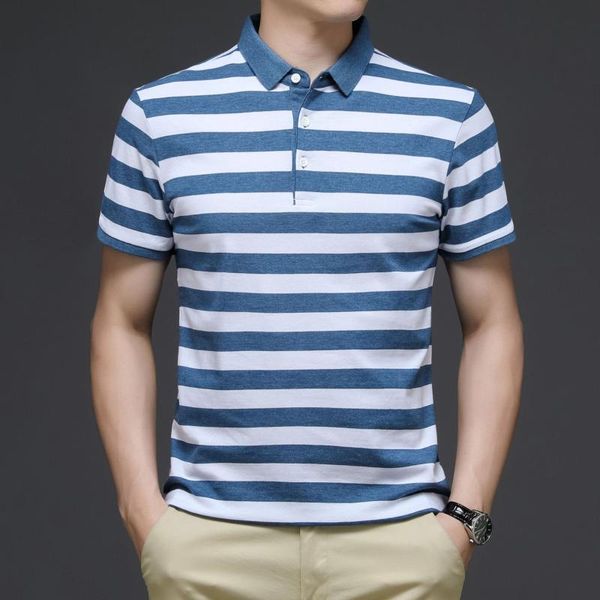 men's polos summer clothing, color-stripe striped shirt, business casual short-sleeved plus size shirt, White;black
men's polos summer clothing, color-stripe striped shirt, business casual short-sleeved plus size shirt, White;black