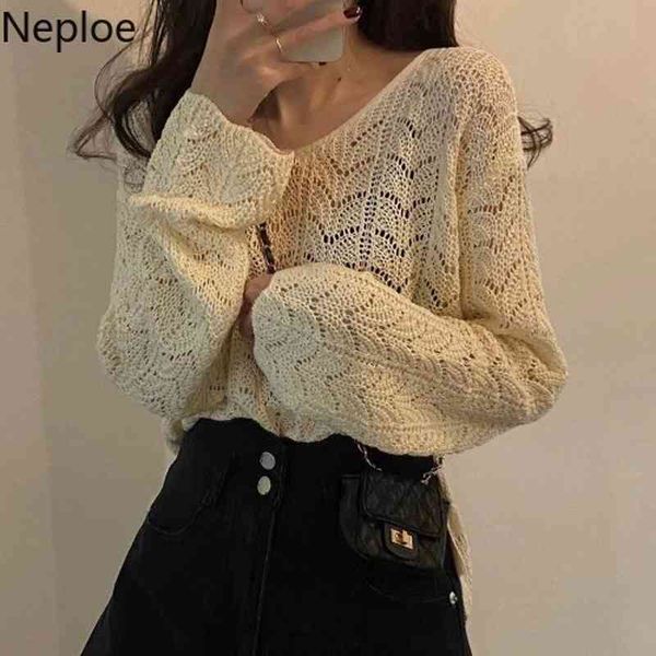neploe korean chic hollow out sweaters women new spring fashion jumper v neck long sleeve loose knitted pullover for femme 210422, White;black
neploe korean chic hollow out sweaters women new spring fashion jumper v neck long sleeve loose knitted pullover for femme 210422, White;black
