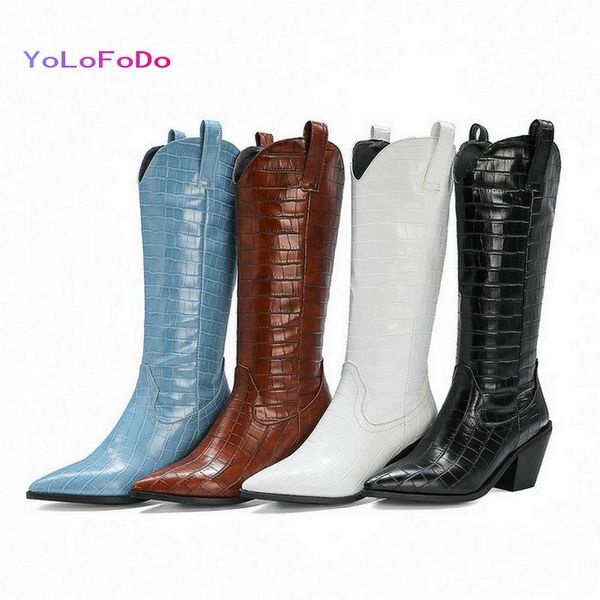 boots 2021 women western patent leather ladies knee high fashion pointed toe square heel calf black blue white brown
boots 2021 women western patent leather ladies knee high fashion pointed toe square heel calf black blue white brown