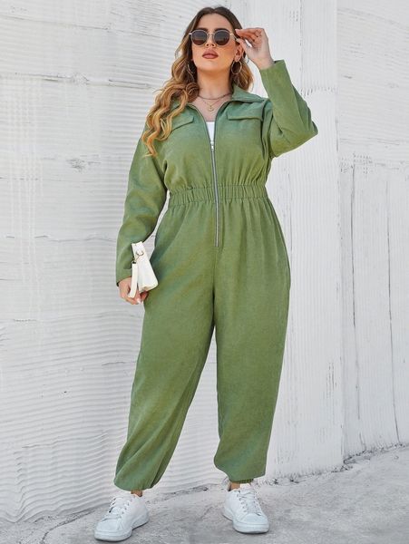 plus drop shoulder zipper jumpsuit o4dn#, Black
plus drop shoulder zipper jumpsuit o4dn#, Black