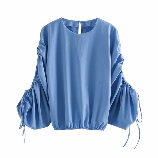 elegant o neck women shirts summer blue fashion ladies blouses casual soft female shirt ruched girls chic blouse 210527, White
elegant o neck women shirts summer blue fashion ladies blouses casual soft female shirt ruched girls chic blouse 210527, White
