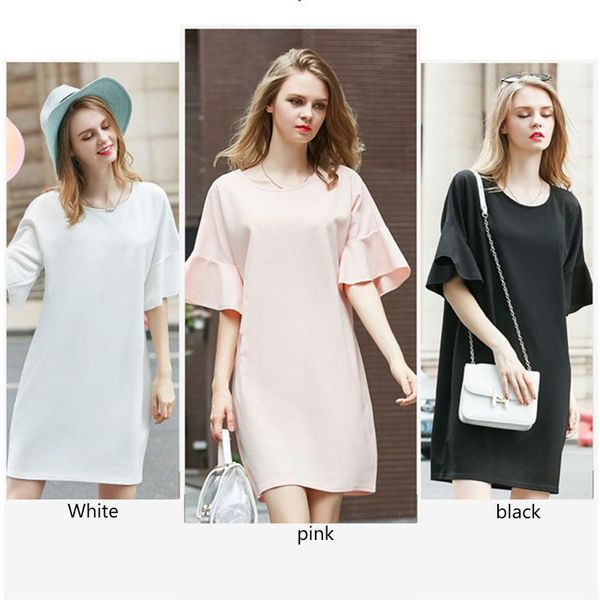 party dresses woman summer 2021 europe and america vintage plus size women clothing fashion lotus leaf sleeve solid color dress, White;black
party dresses woman summer 2021 europe and america vintage plus size women clothing fashion lotus leaf sleeve solid color dress, White;black