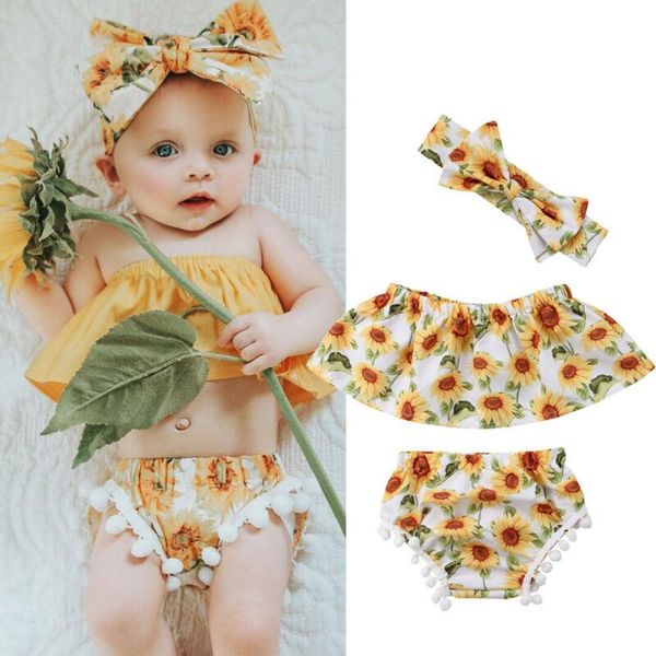 born baby girl clothes set off shoulder t-shirt shorts pants 3pcs outfit clothing sets, White
born baby girl clothes set off shoulder t-shirt shorts pants 3pcs outfit clothing sets, White