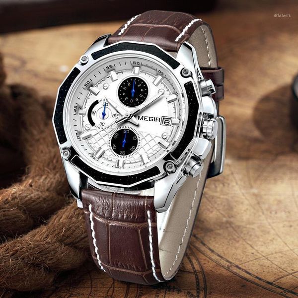 brand quartz men watches fashion genuine leather chronograph watch clock for gentle male students reloj hombre m2021g wristwatches, Slivery;brown
brand quartz men watches fashion genuine leather chronograph watch clock for gentle male students reloj hombre m2021g wristwatches, Slivery;brown
