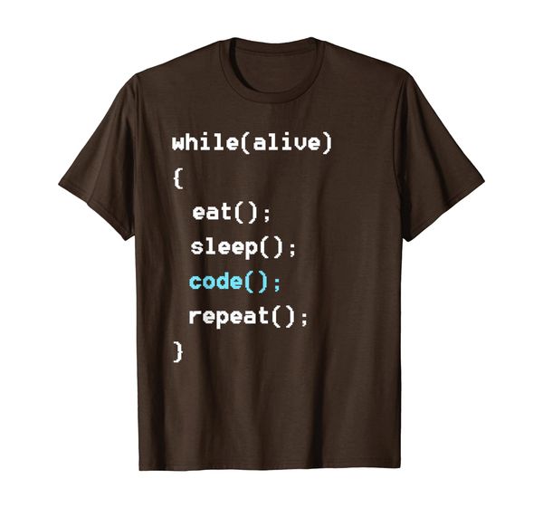 while alive eat sleep code repeat t-shirt - programming tee, White;black
while alive eat sleep code repeat t-shirt - programming tee, White;black