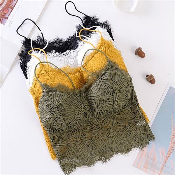 fashion wireless bra padded bralette women camis solid color skin friendly deep v lace bras summer crop embroidery floral, White
fashion wireless bra padded bralette women camis solid color skin friendly deep v lace bras summer crop embroidery floral, White