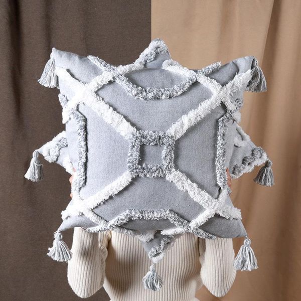 cushion/decorative pillow grey stripe tufted embroidery cushion cover with tassel cotton canvas throw sofa home decorative pillowcover 40861
cushion/decorative pillow grey stripe tufted embroidery cushion cover with tassel cotton canvas throw sofa home decorative pillowcover 40861
