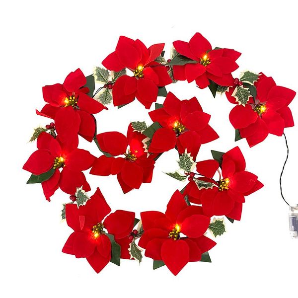 decorative flowers & wreaths christmas artificial garland string led lights poinsettia flower heads red berry vine xmas tree ornament for ho
decorative flowers & wreaths christmas artificial garland string led lights poinsettia flower heads red berry vine xmas tree ornament for ho