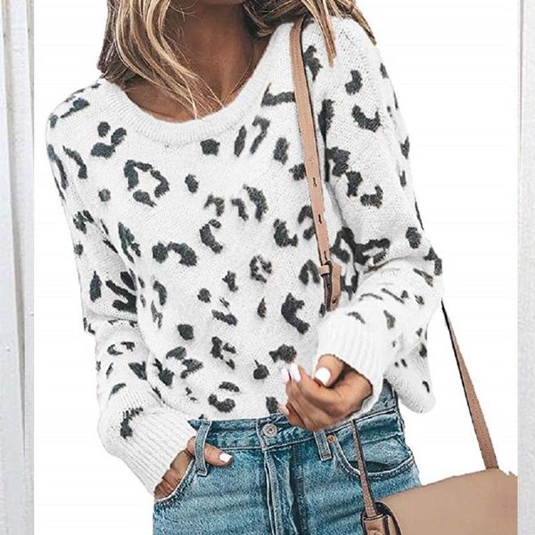 women's sweaters fashion leopard pattern women round neck thick warm loose knitted pullovers female autumn winter casual jumpers ladies, White;black
women's sweaters fashion leopard pattern women round neck thick warm loose knitted pullovers female autumn winter casual jumpers ladies, White;black