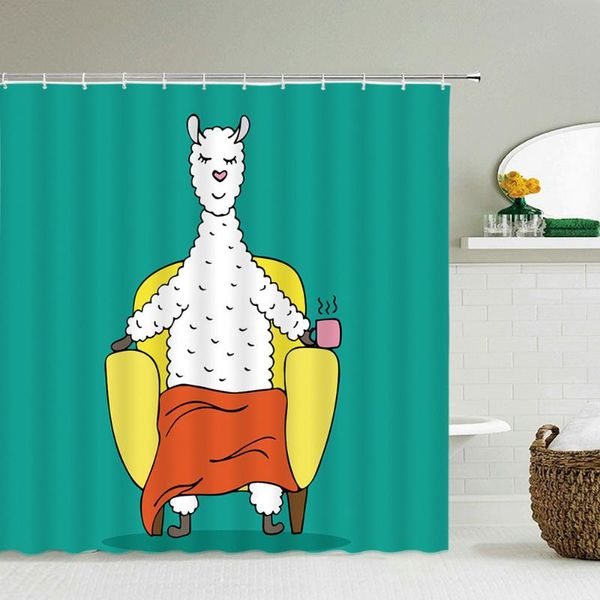 cartoon bath curtain cute alpaca pattern shower curtains bathroom decoration waterproof polyester cloth with 12 pcs hooks
cartoon bath curtain cute alpaca pattern shower curtains bathroom decoration waterproof polyester cloth with 12 pcs hooks