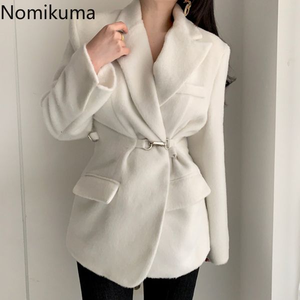 nomikuma autumn winter woolen blazer coat korean slim waist elegant suit jacket long sleeve notched collar blazer fiminimo 6d471 210427, White;black
nomikuma autumn winter woolen blazer coat korean slim waist elegant suit jacket long sleeve notched collar blazer fiminimo 6d471 210427, White;black