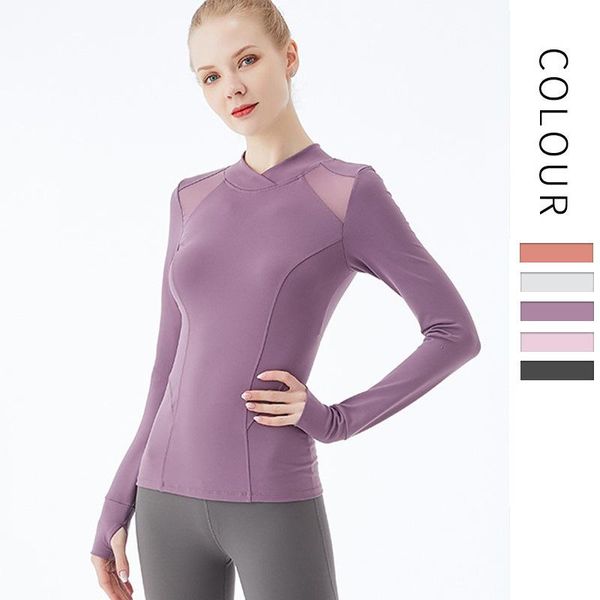 women yoga shirts fitness mesh quick dry longsleeve sportwear with thumb running sport trainning gym female outfits, White;red
women yoga shirts fitness mesh quick dry longsleeve sportwear with thumb running sport trainning gym female outfits, White;red