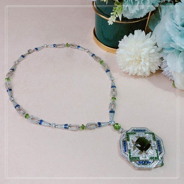pendant necklaces high-end fashion grand lady banquet necklace blue and green the dance party light decoration online celebrit, Silver
pendant necklaces high-end fashion grand lady banquet necklace blue and green the dance party light decoration online celebrit, Silver