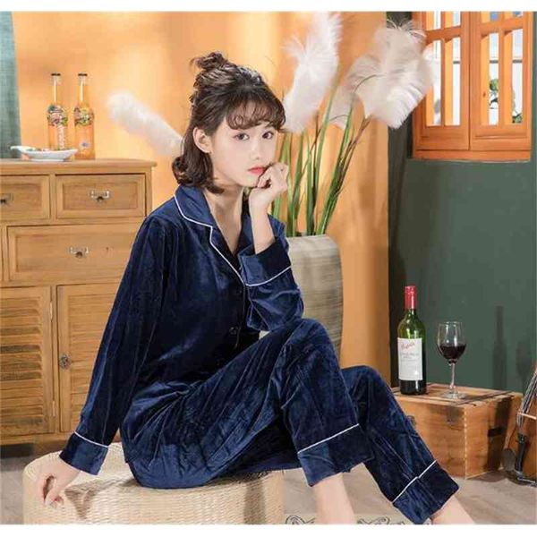 women's sleepwear fdfklak gold velvet warm pyjamas women autumn winter sleep wear home suit ladies pajamas set temperament night pijama, Black;red
women's sleepwear fdfklak gold velvet warm pyjamas women autumn winter sleep wear home suit ladies pajamas set temperament night pijama, Black;red