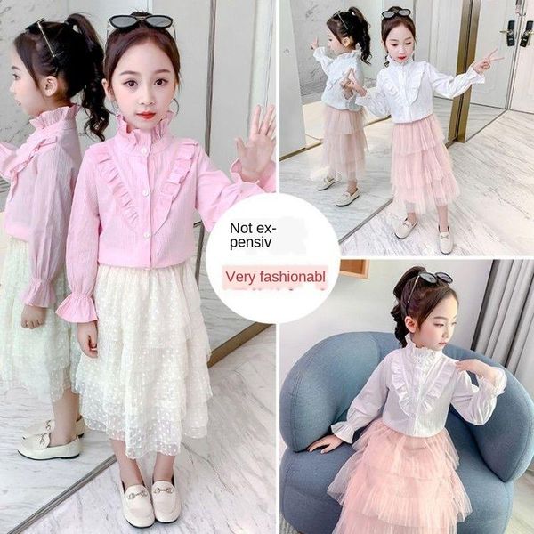 shirts girls shirt spring and autumn korean style children's long-sleeved ruffle little girl college, White;black
shirts girls shirt spring and autumn korean style children's long-sleeved ruffle little girl college, White;black