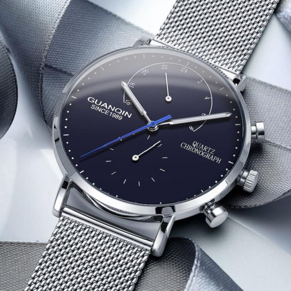 wristwatches chronograph quartz watch guanqin men business casual creative mesh strap man clock relogio masculino, Slivery;brown
wristwatches chronograph quartz watch guanqin men business casual creative mesh strap man clock relogio masculino, Slivery;brown