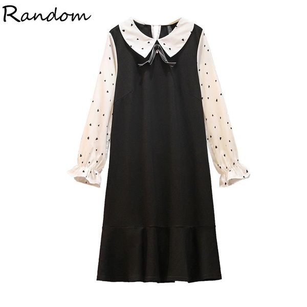 casual dresses women autumn polka dot patchwork dress 2021 long sleeve loose fashion cute collar plus size big clothes, Black;gray
casual dresses women autumn polka dot patchwork dress 2021 long sleeve loose fashion cute collar plus size big clothes, Black;gray