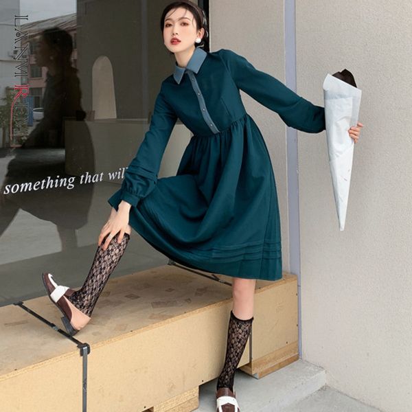 spring dress women lantern long sleeve plus size korean style turn down collar ladies streewear clothes 2a3313 210507, Black;gray
spring dress women lantern long sleeve plus size korean style turn down collar ladies streewear clothes 2a3313 210507, Black;gray