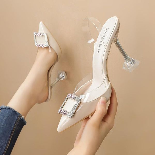 women sandals pu slip on 5.5cm 7.5cm 10cm thin heels high pointed toe rhinestones bling shallow size 35-42, Black
women sandals pu slip on 5.5cm 7.5cm 10cm thin heels high pointed toe rhinestones bling shallow size 35-42, Black