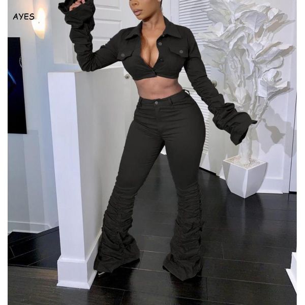 women's tracksuits fashion two piece set streetwear 2pcs outfits matching sets autumn winter tracksuit women button jacket + stacked pa, Gray
women's tracksuits fashion two piece set streetwear 2pcs outfits matching sets autumn winter tracksuit women button jacket + stacked pa, Gray