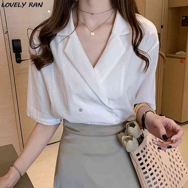 women's knits & tees plus size half sleeve shirt button v-neck female shirts summer loose korean casual fashion elegant ladies to, White
women's knits & tees plus size half sleeve shirt button v-neck female shirts summer loose korean casual fashion elegant ladies to, White