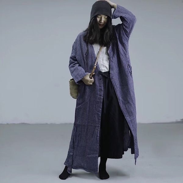 johnature women plaid bandage trench vintage loose linen coats autumn japan style female clothes chinese style trench 210521, Tan;black
johnature women plaid bandage trench vintage loose linen coats autumn japan style female clothes chinese style trench 210521, Tan;black