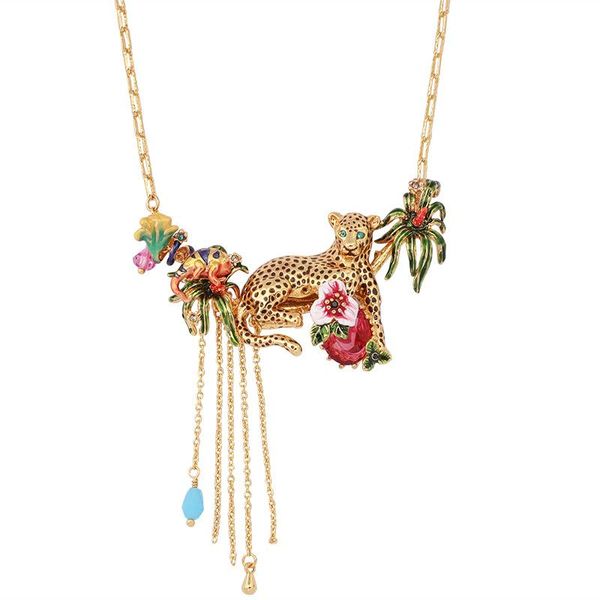 the trend enamel glaze jewelry clavicle chain design sense cute personality wild leopard tassel flower gold-plated necklace pendant necklace, Silver
the trend enamel glaze jewelry clavicle chain design sense cute personality wild leopard tassel flower gold-plated necklace pendant necklace, Silver