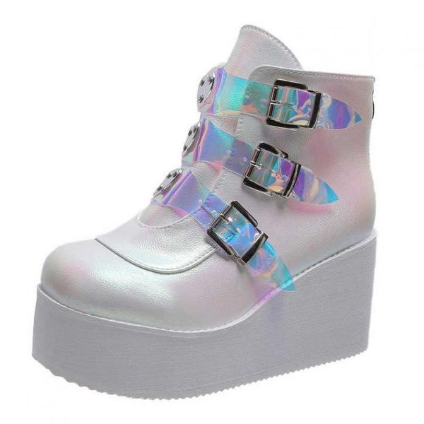 boots winter metal buckle ankle women's punk platform wedge high heels pu women botas mujer size 35-43, Black
boots winter metal buckle ankle women's punk platform wedge high heels pu women botas mujer size 35-43, Black