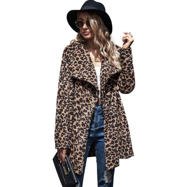 women's fur & faux 2021 autumn mid length leopard print coat women fashion lapel cardigan warm jacket female plush winter plus size, Black
women's fur & faux 2021 autumn mid length leopard print coat women fashion lapel cardigan warm jacket female plush winter plus size, Black