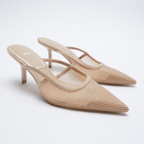 sandals 2021 summer air mesh mules women high heels with pointed lady fashion slippers for, Black
sandals 2021 summer air mesh mules women high heels with pointed lady fashion slippers for, Black